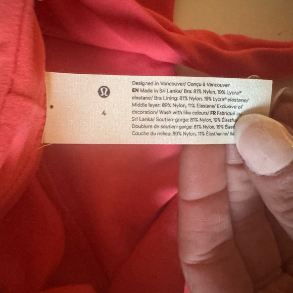 Lululemon Align V Neck Bra Light Support Size 4 A/B Cup Desert Red 30633 - Picture 8 of 11